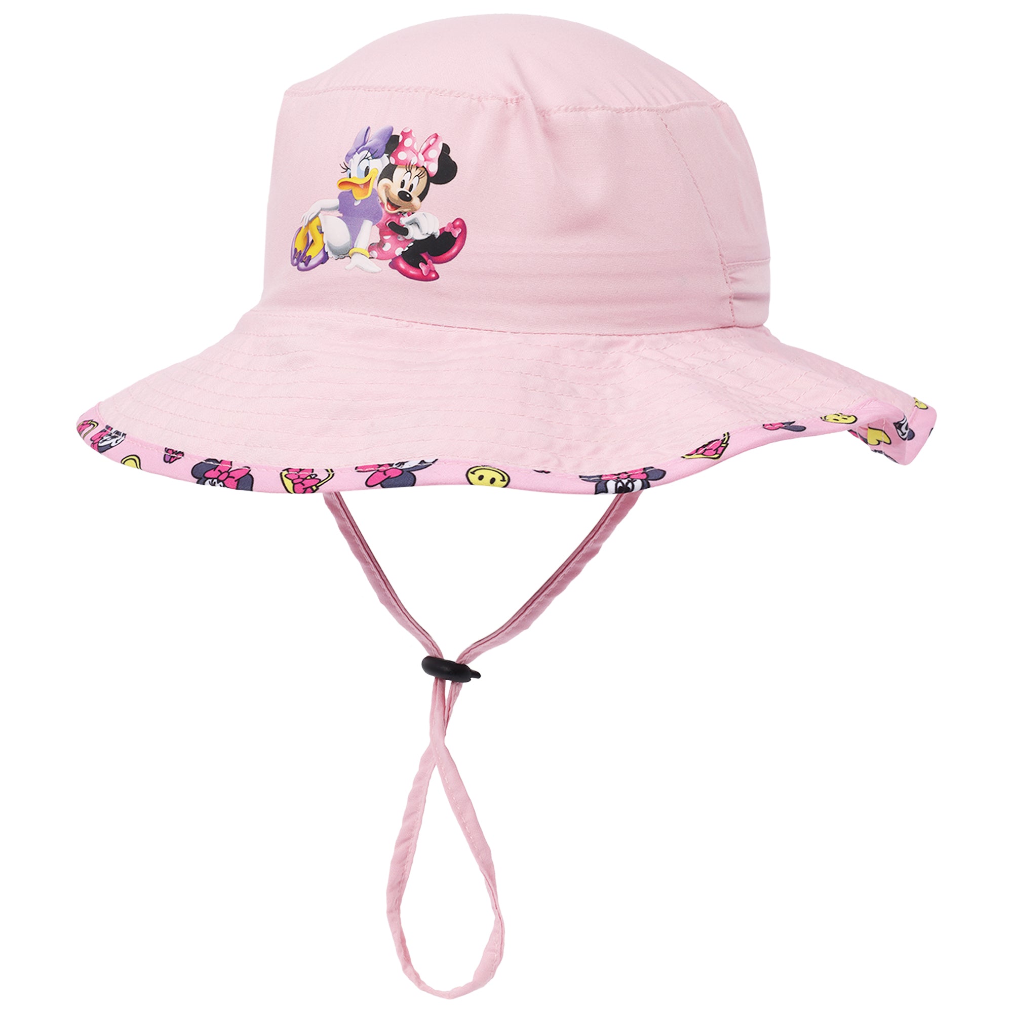 Disney Minnie Mouse & Daisy Duck Kids Bucket Hat with Adjustable Drawstring -Wide Brim Sun Hat Boonie For Girls