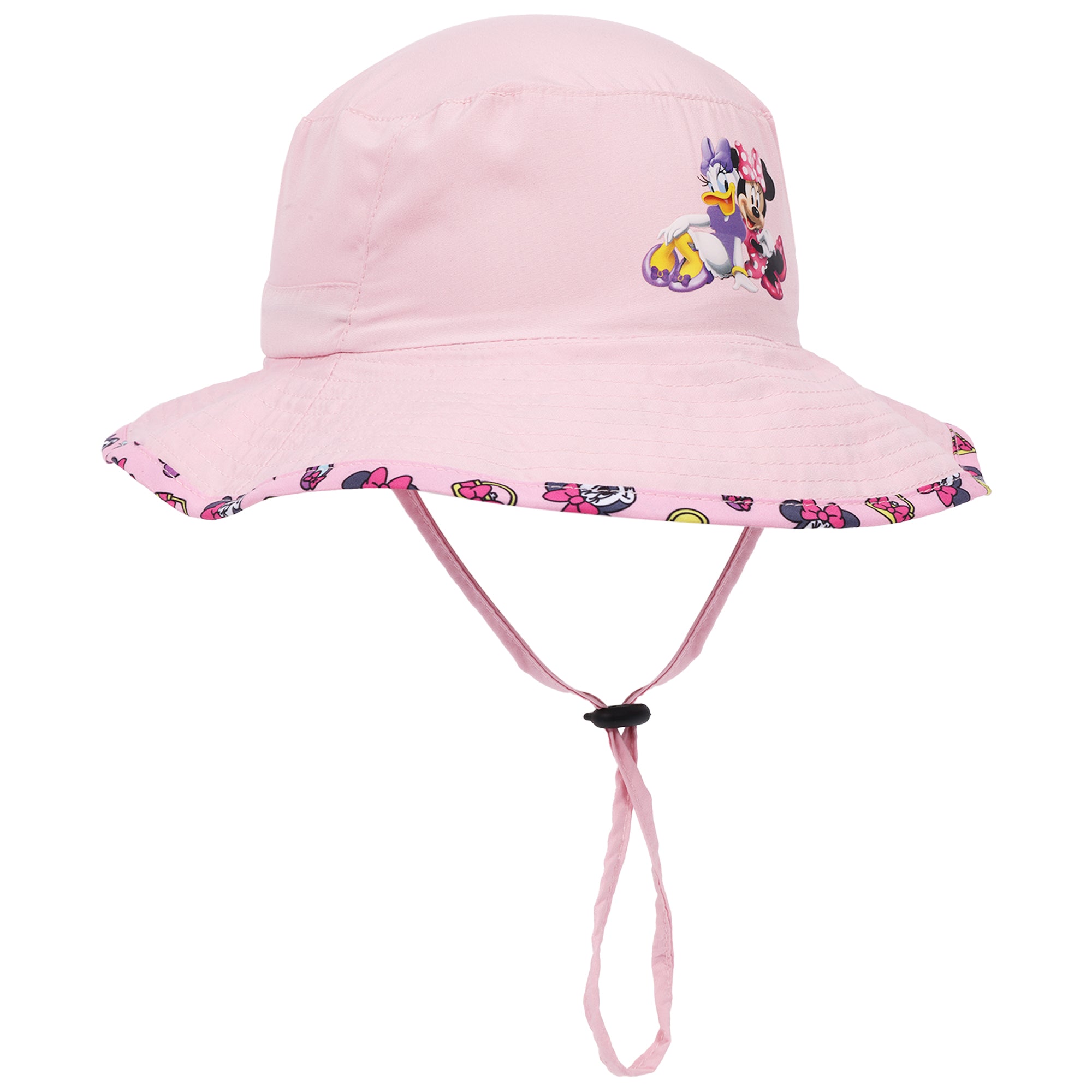 Disney Minnie Mouse & Daisy Duck Kids Bucket Hat with Adjustable Drawstring -Wide Brim Sun Hat Boonie For Girls