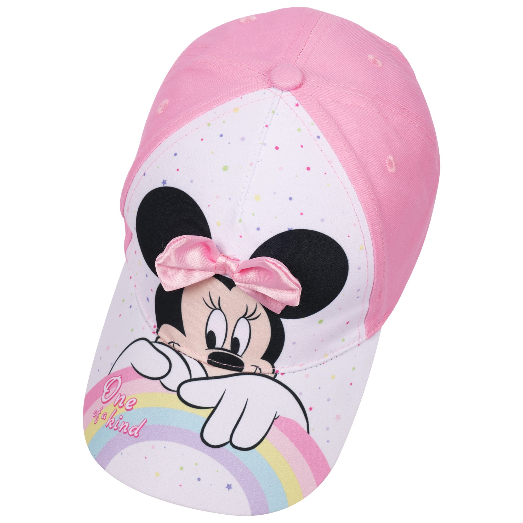 Disney Minnie Mouse “Peek-A-Boo Minnie” Toddler Girls Baseball Cap with Bow – Ages 2–4 – Adjustable Hook-and-Loop