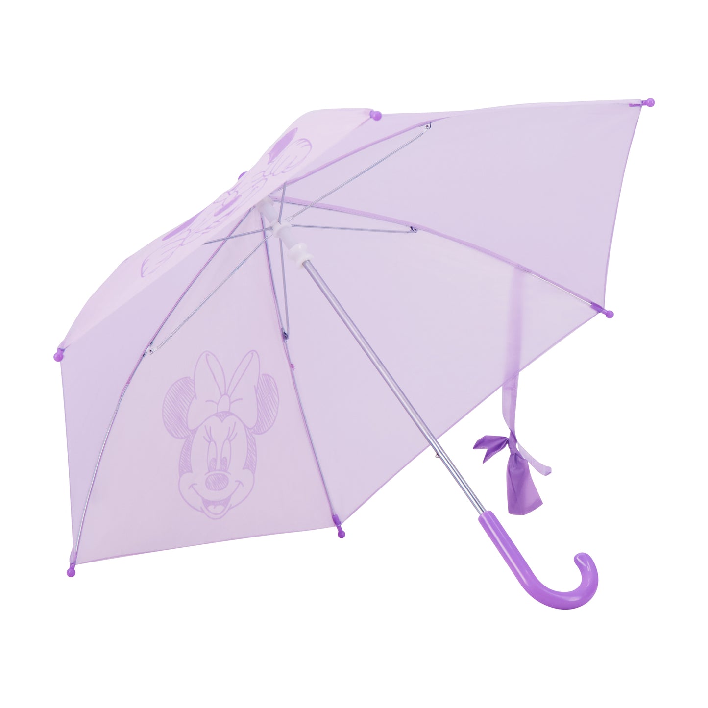 Disney Girls’ Minnie Mouse Lilac Umbrella with Bow Tie Wrap