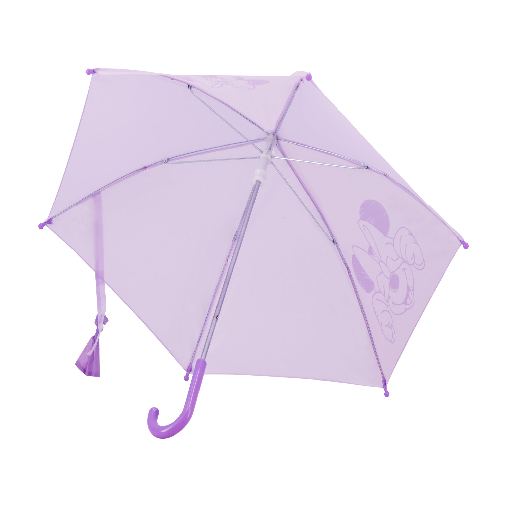 Disney Girls’ Minnie Mouse Lilac Umbrella with Bow Tie Wrap