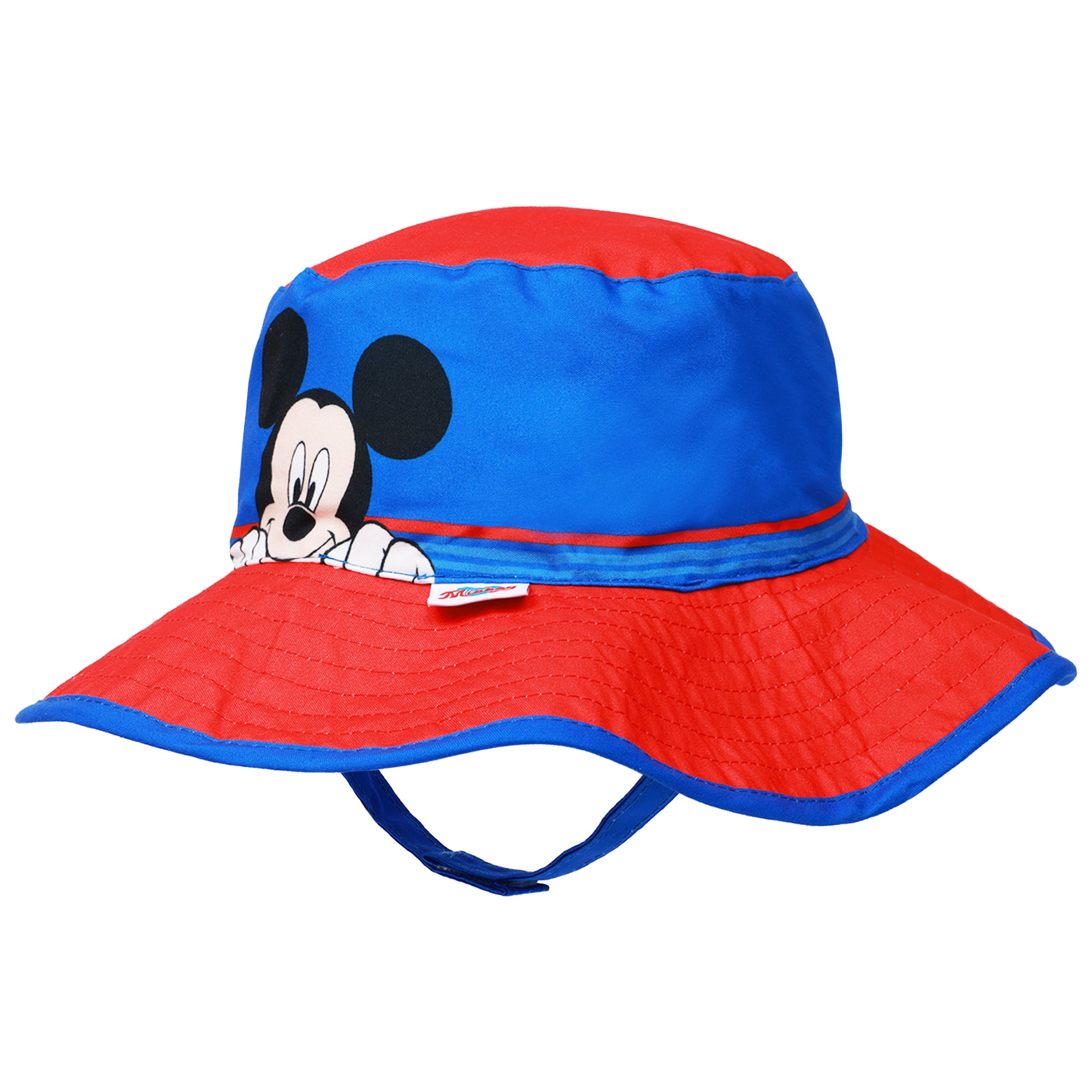 Disney Mickey Mouse Boys’ Sun Hat – Toddler Bucket Hat with Wide Brim and Chin Strap (Ages 3–4)