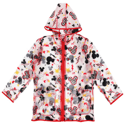 Disney Mickey Mouse Boys’ Raincoat – Waterproof Hooded Rain Jacket for Kids (Ages 6–7)