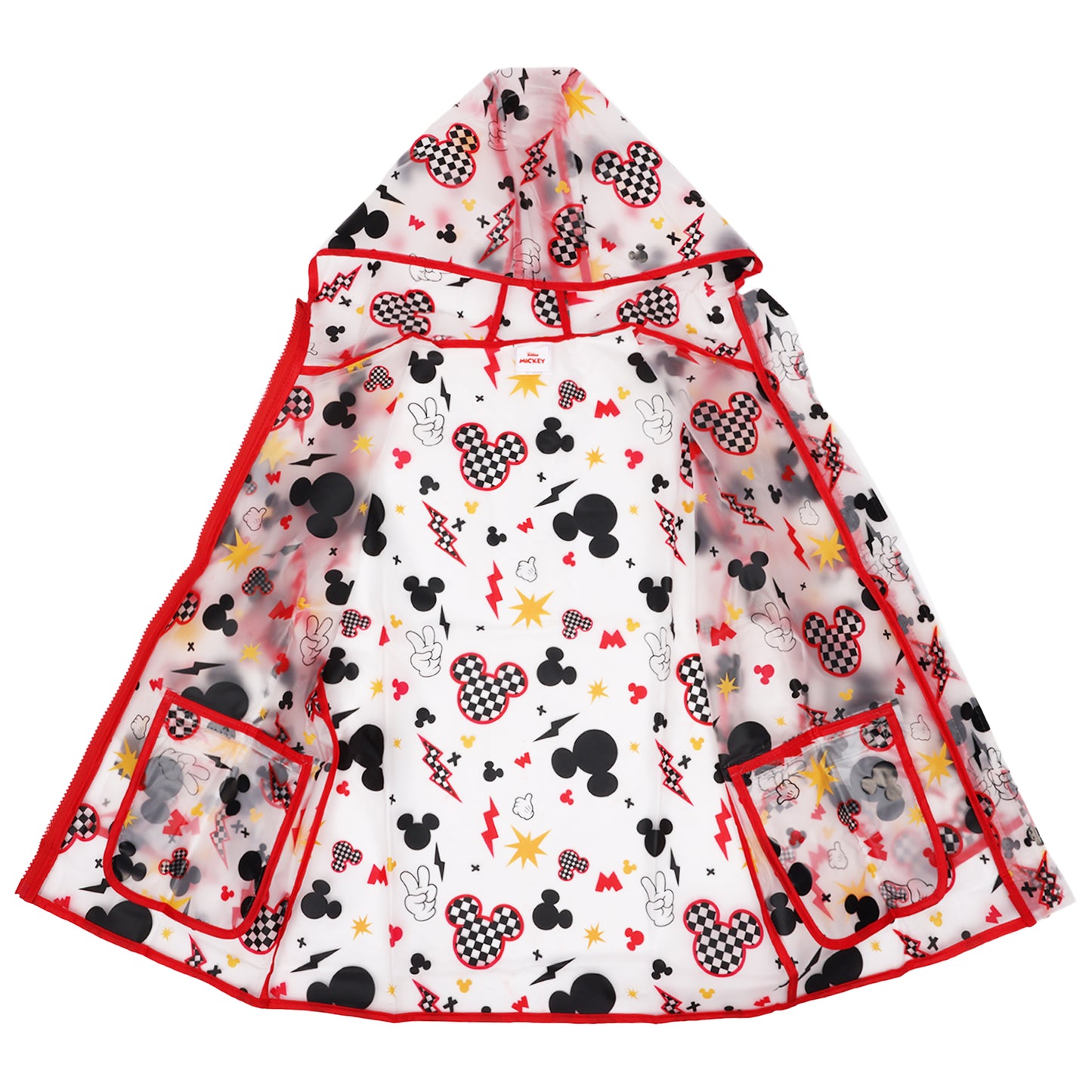 Disney Mickey Mouse Boys’ Raincoat – Waterproof Hooded Rain Jacket for Kids (Ages 6–7)