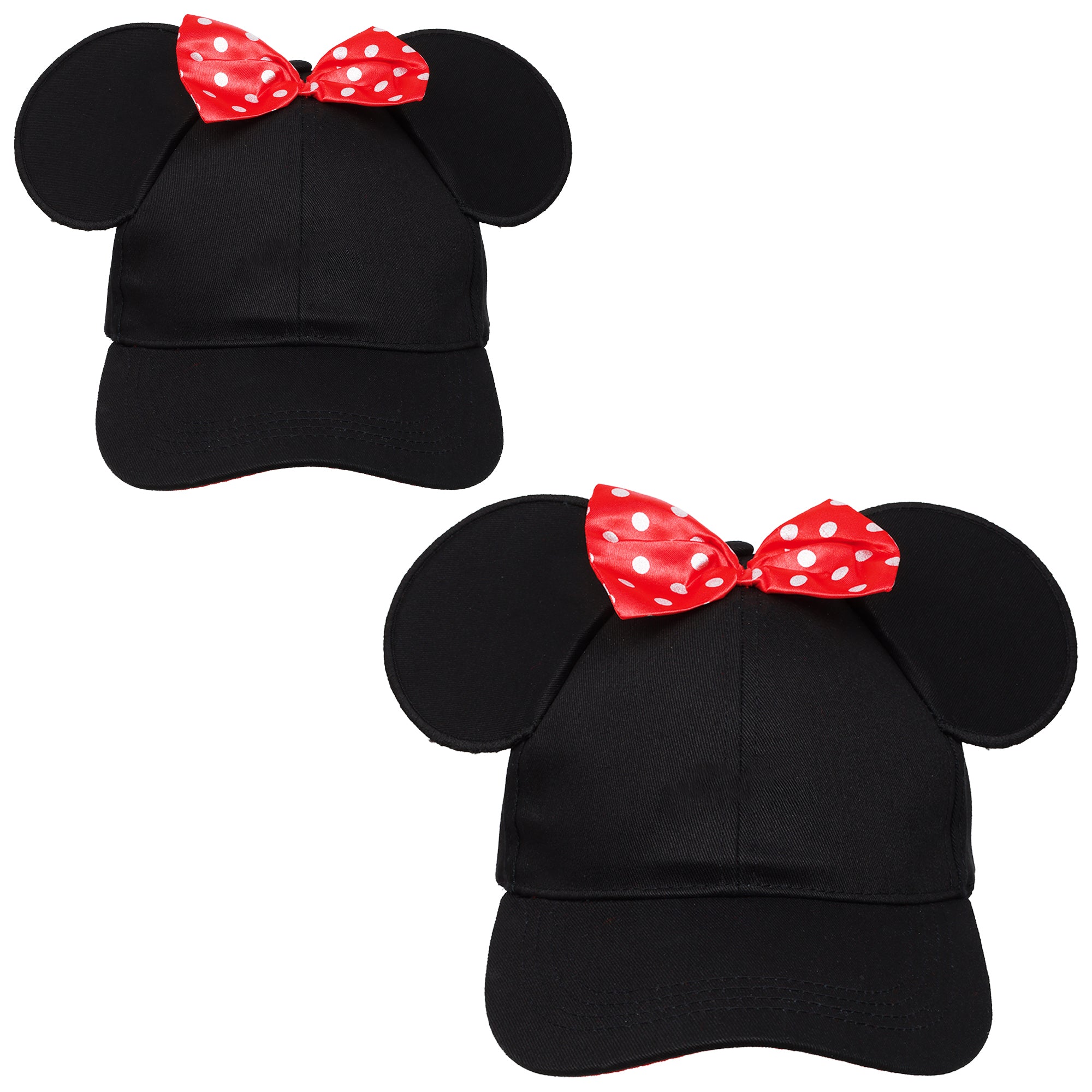 Disney Minnie Mouse Mommy & Me Baseball Cap Set – Girls Adjustable Ears Hat (Ages 4–7)