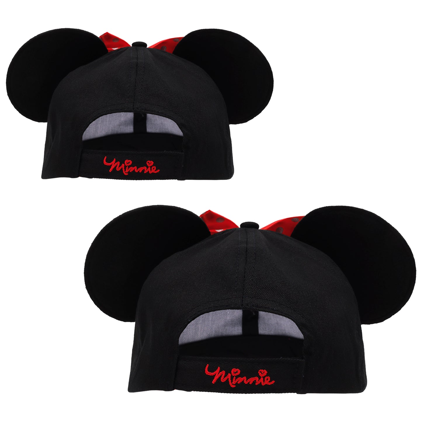 Disney Minnie Mouse Mommy & Me Baseball Cap Set – Girls Adjustable Ears Hat (Ages 4–7)