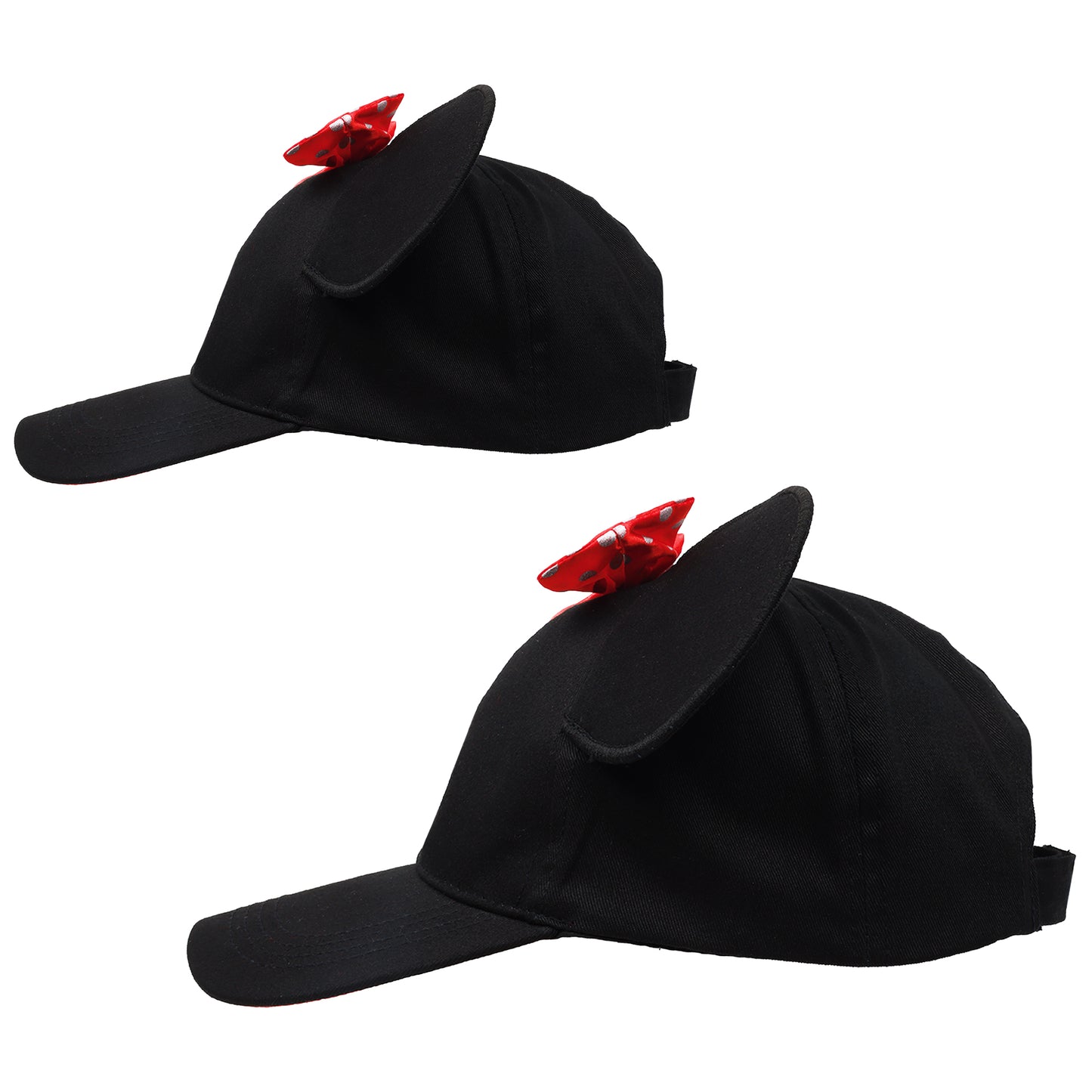 Disney Minnie Mouse Mommy & Me Baseball Cap Set – Girls Adjustable Ears Hat (Ages 4–7)