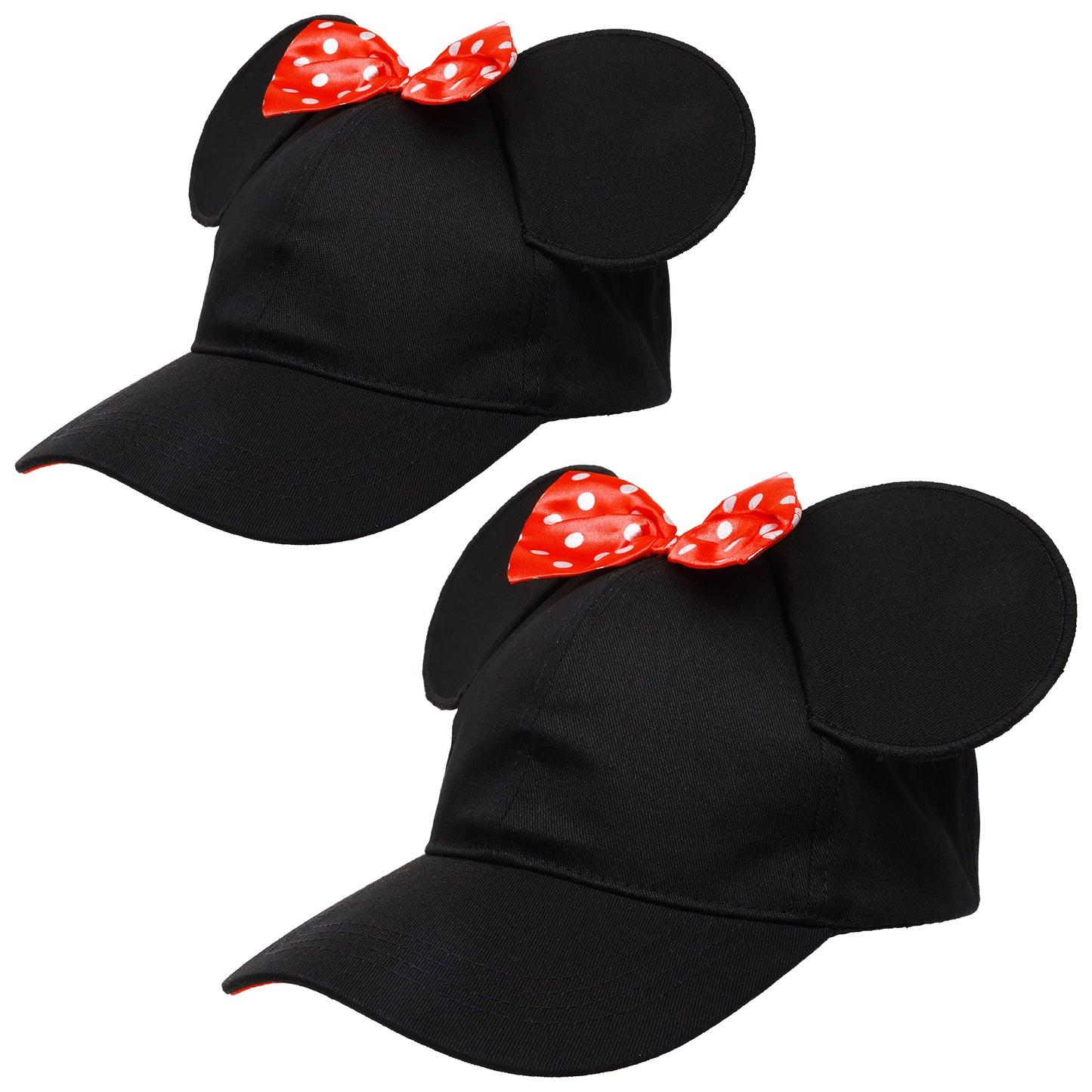 Disney Minnie Mouse Mommy & Me Baseball Cap Set – Toddler Girls Adjustable Ears Hat (Ages 2–4)