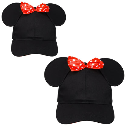 Disney Minnie Mouse Mommy & Me Baseball Cap Set – Toddler Girls Adjustable Ears Hat (Ages 2–4)