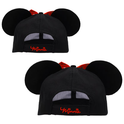Disney Minnie Mouse Mommy & Me Baseball Cap Set – Toddler Girls Adjustable Ears Hat (Ages 2–4)