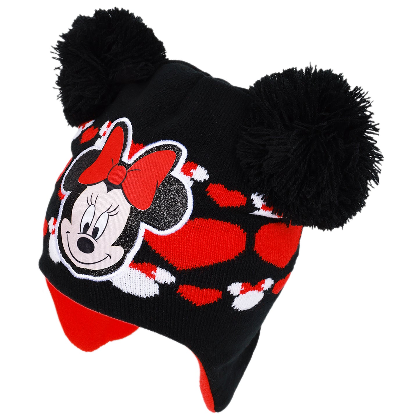 Disney Minnie Mouse Toddler Girls Winter Hat with 2 Pairs of Mittens