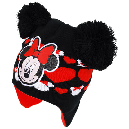 Disney Minnie Mouse Toddler Girls Winter Hat with 2 Pairs of Mittens
