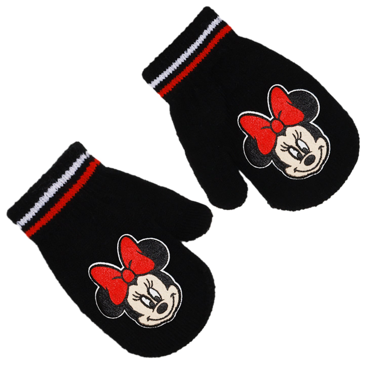 Disney Minnie Mouse Toddler Girls Winter Hat with 2 Pairs of Mittens