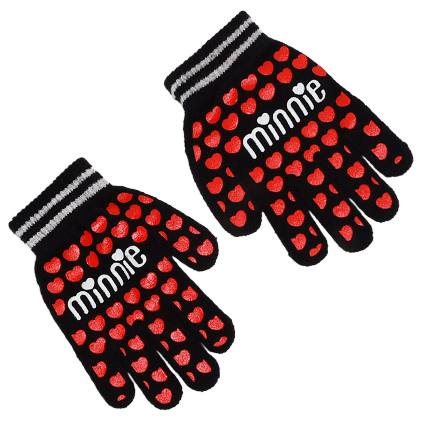 Disney Minnie Mouse Girls Winter Hat with 2 Pairs of Gloves