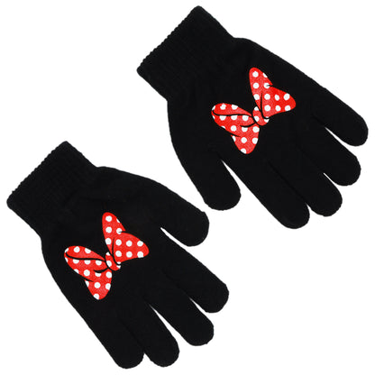 Disney Minnie Mouse Girls Winter Hat and Gloves Set – Ages 4–7