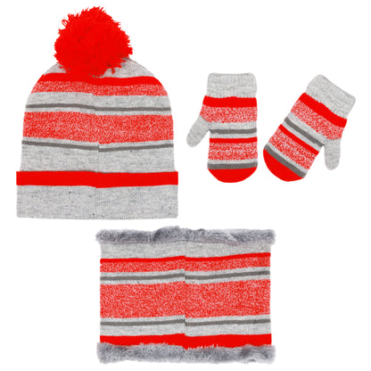Disney Minnie Mouse Toddler Girls Winter Hat, Scarf & Mittens Set – Ages 2–4