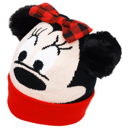 Disney Minnie Mouse Girls Winter Hat, Earmuffs & Gloves Set – Ages 4–7
