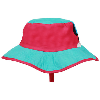 Disney Minnie Mouse Girls’ Wide Brim Sun Hat – Kids Bucket Hat with Chin Strap (Ages 7–8)