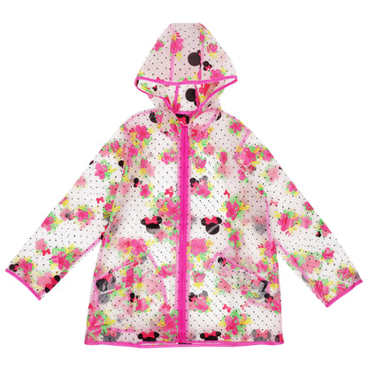 Disney Minnie Mouse Girls’ Raincoat – Waterproof Hooded Rain Poncho for Kids Ages 6–7
