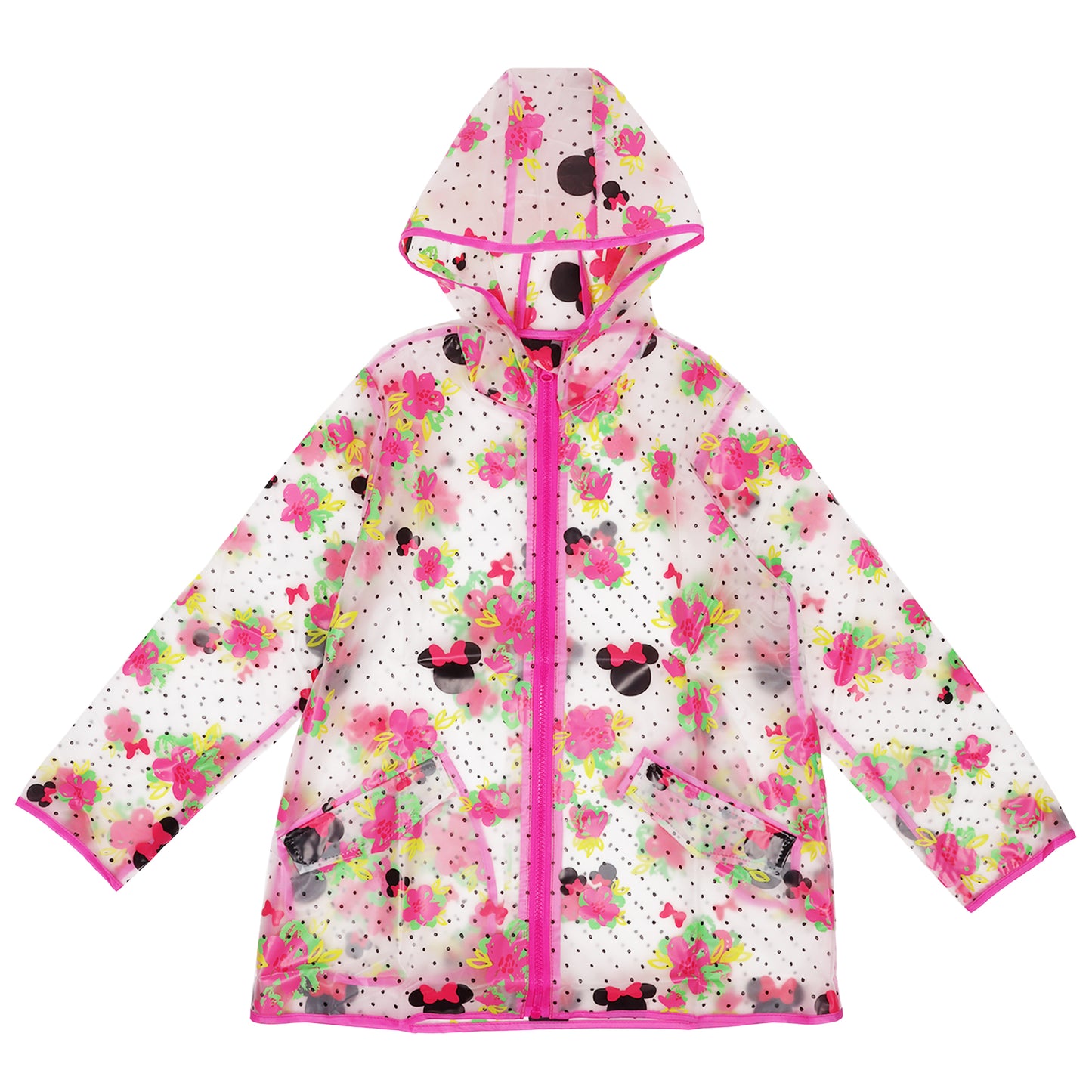 Disney Minnie Mouse Toddlers Girls’ Raincoat – Waterproof Hooded Rain Poncho for Toddlers Ages 2–3