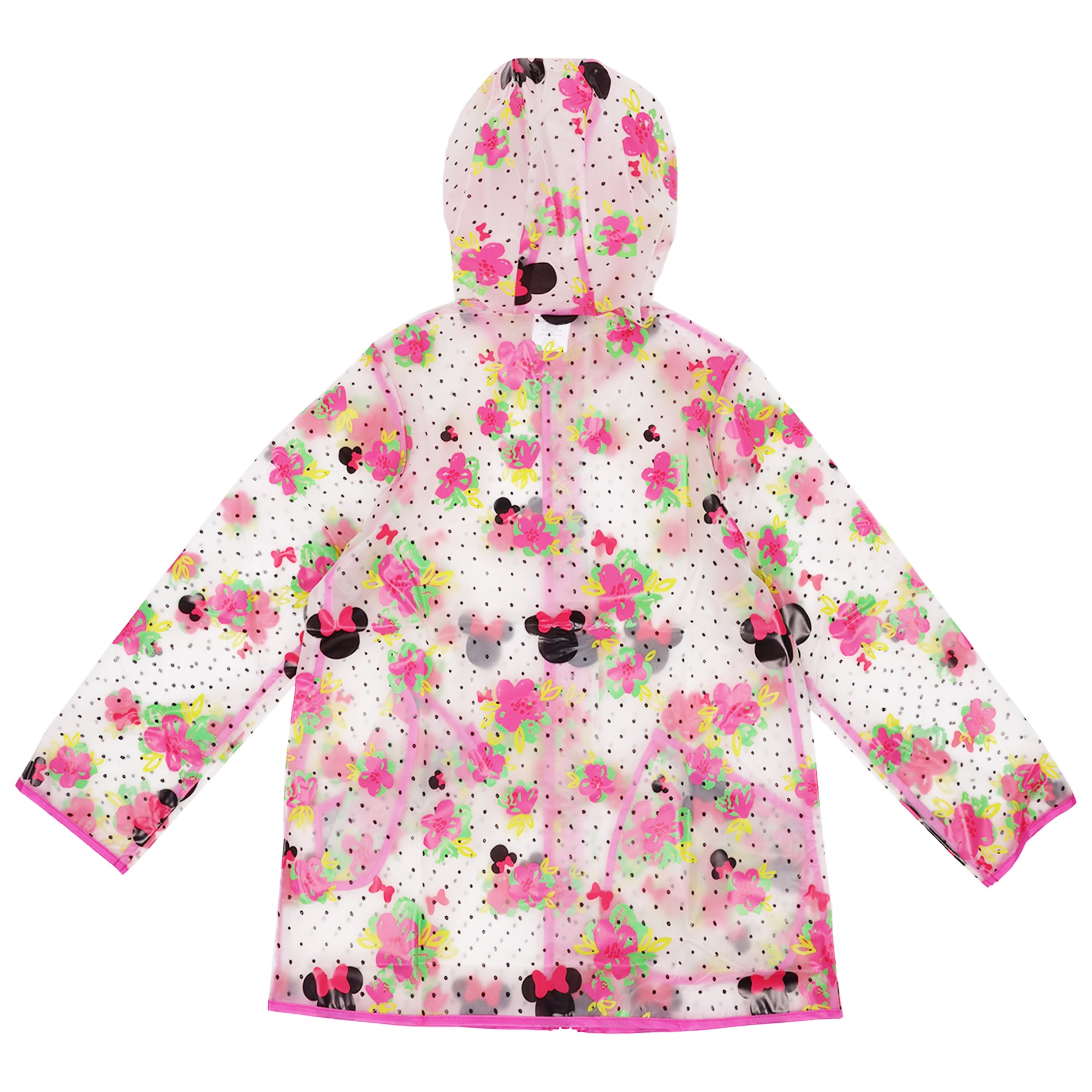 Disney Minnie Mouse Girls’ Raincoat – Waterproof Hooded Rain Poncho for Kids Ages 6–7