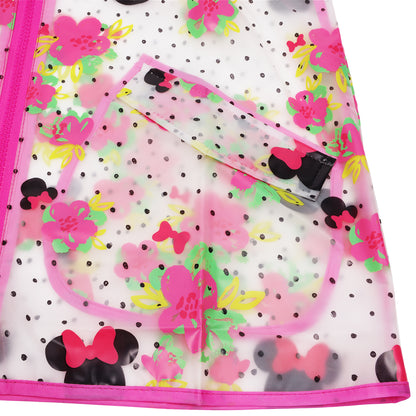 Disney Minnie Mouse Girls’ Raincoat – Waterproof Hooded Rain Poncho for Kids Ages 6–7