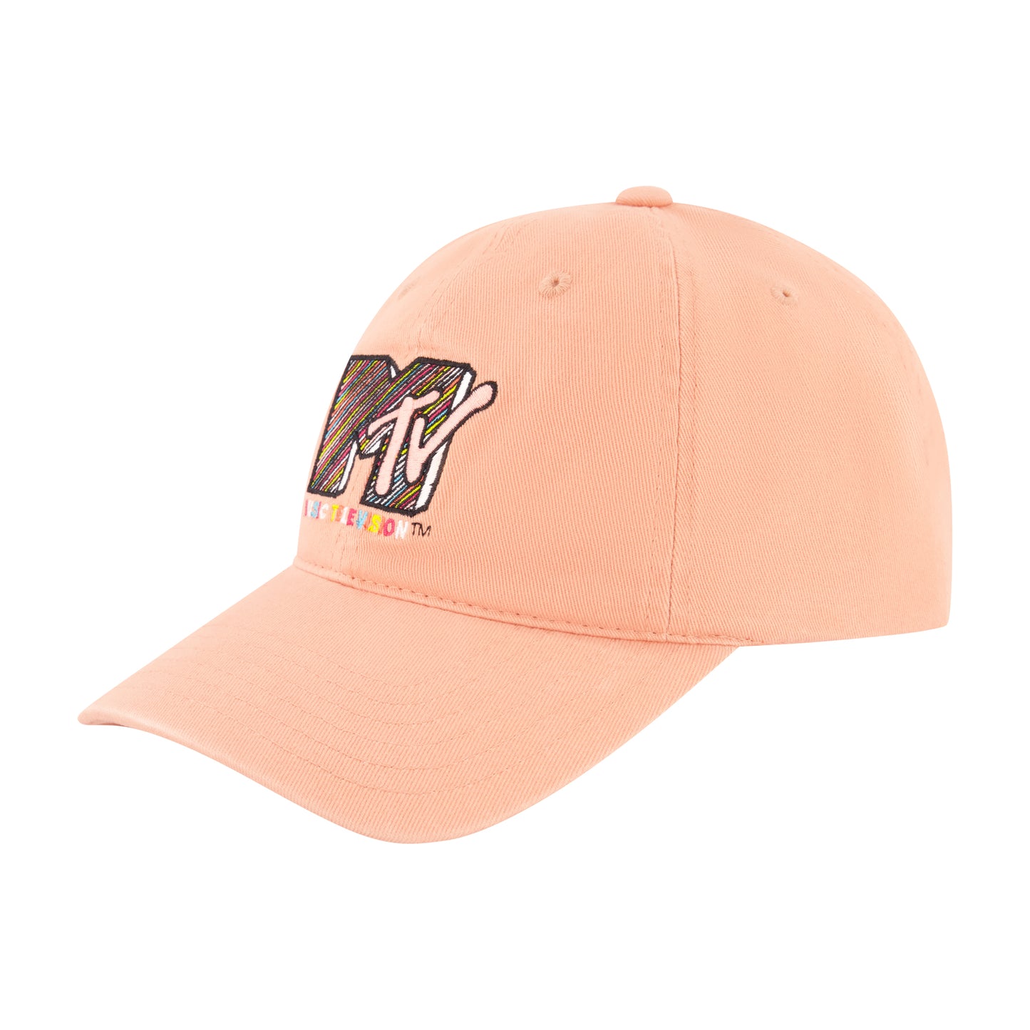 Nick Mtv Diagonal Stripe Logo Dad Cap,Peach