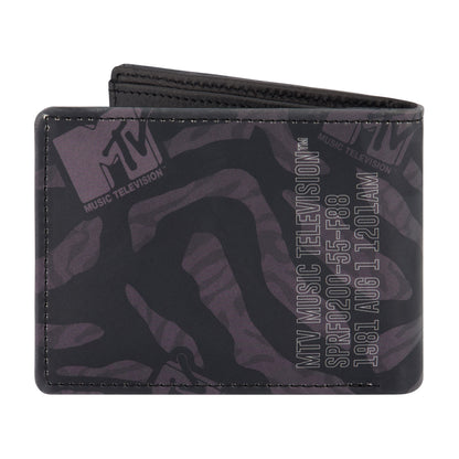 MTV LOGO Bifold Wallet, Slim Wallet with Decorative Tin Unisex