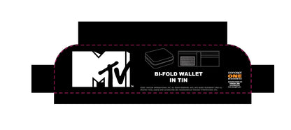 MTV LOGO Bifold Wallet, Slim Wallet with Decorative Tin Unisex