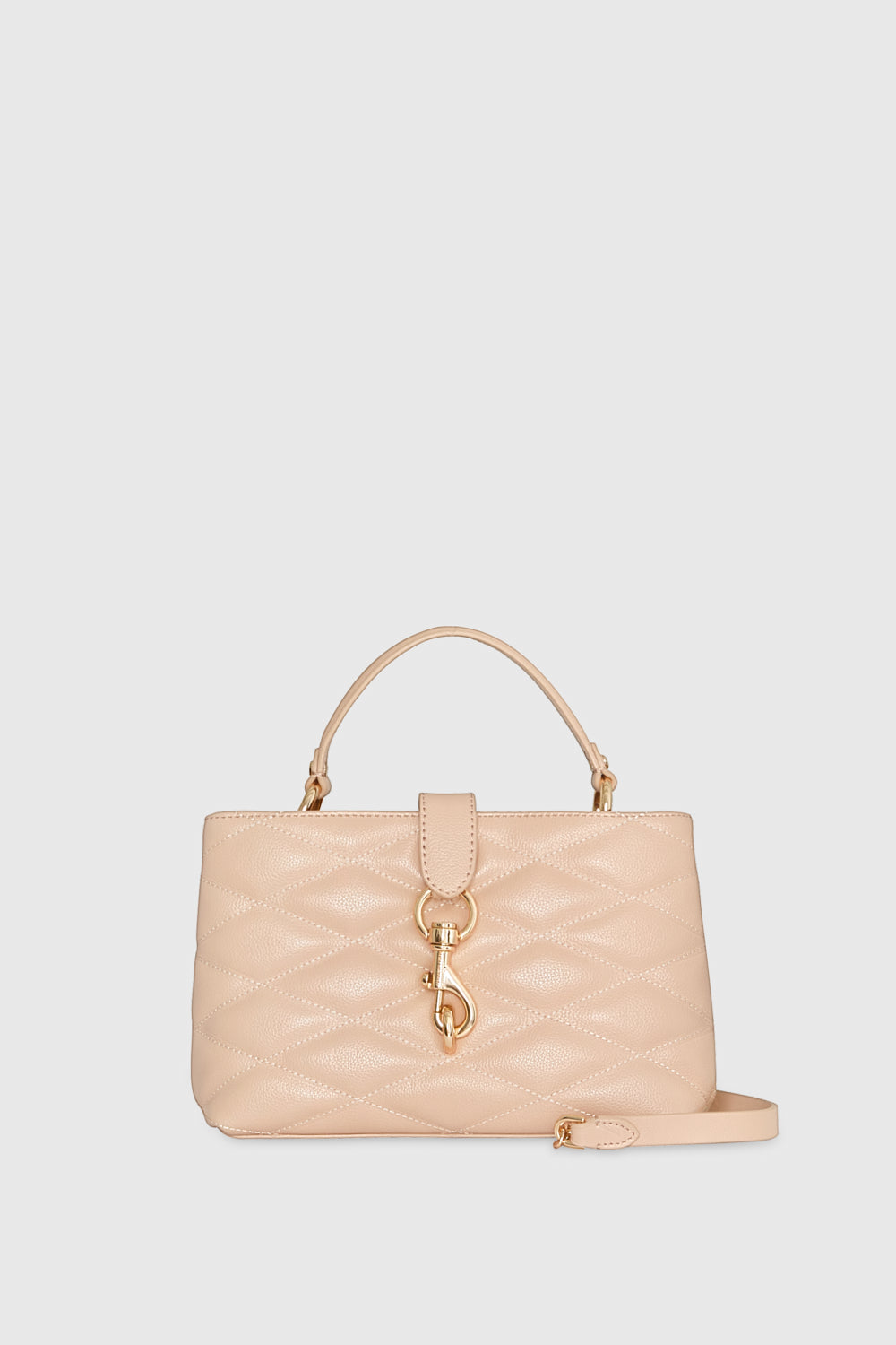Rebecca Minkoff Edie Top Handle Satchel With Diamond Quilt Nude
