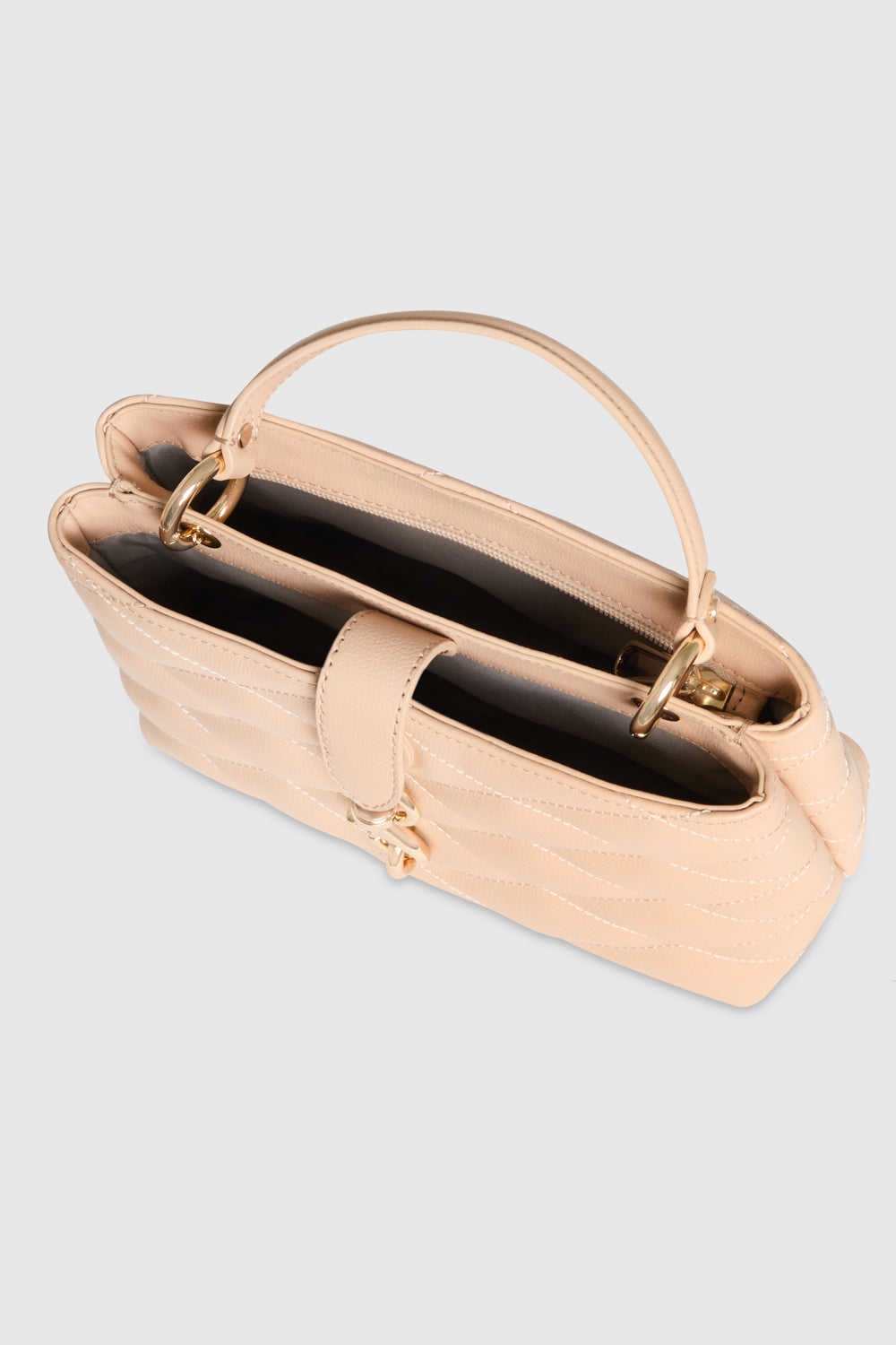 Rebecca Minkoff Edie Top Handle Satchel With Diamond Quilt Nude