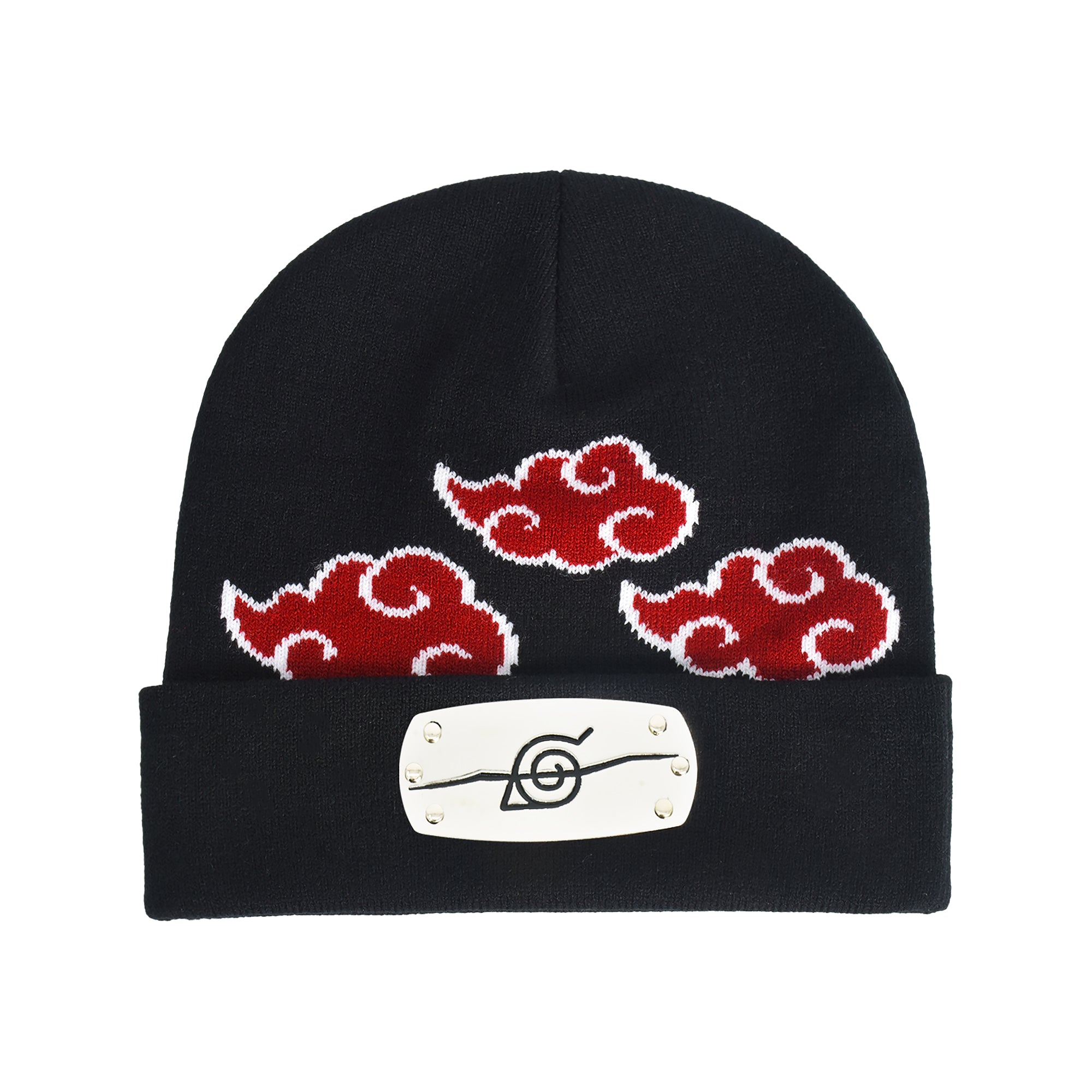 Naruto Itachi Headband Akatsuki Clouds Beanie,Black