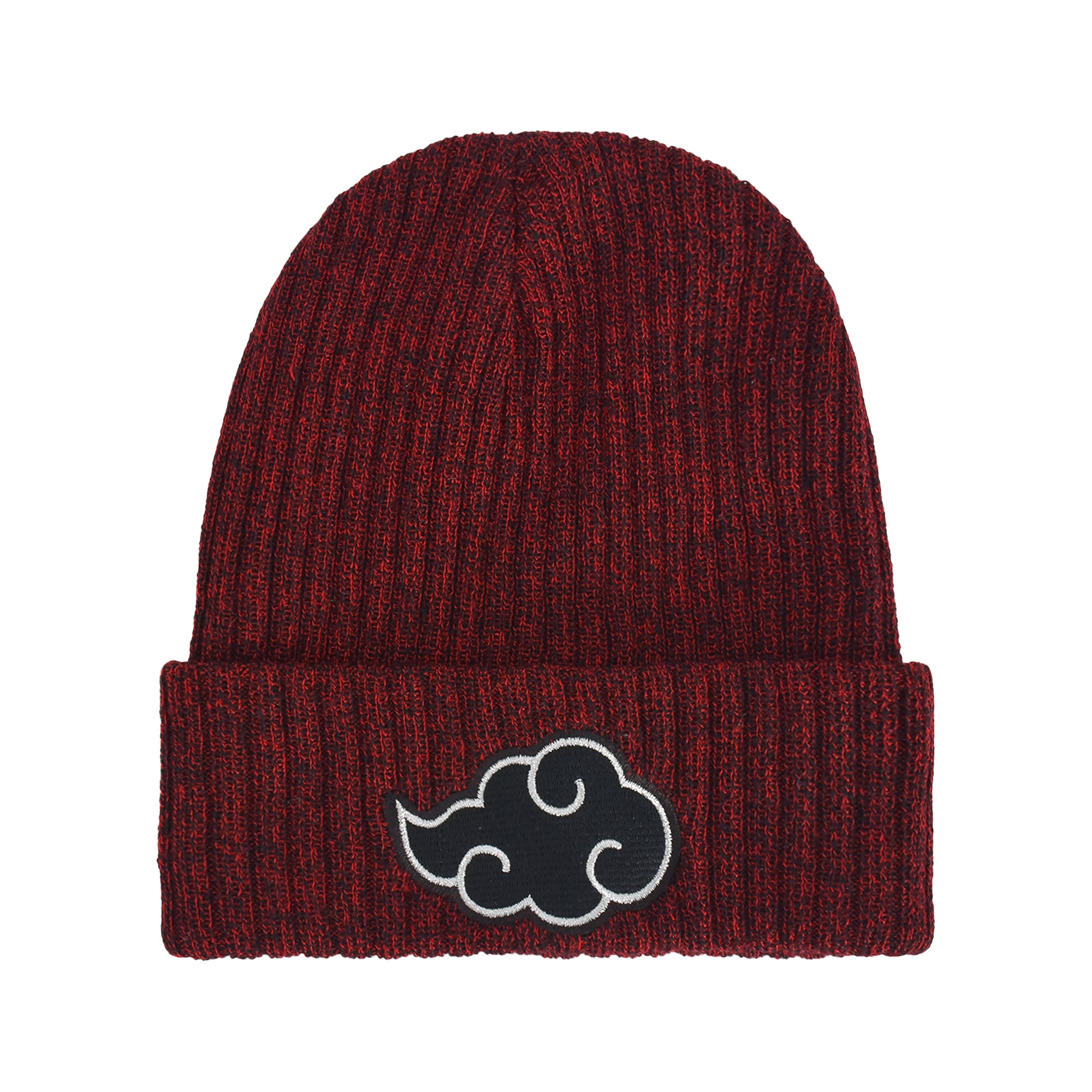 Akatsuki Cloud Marl Cuff Beanie, Black / Red