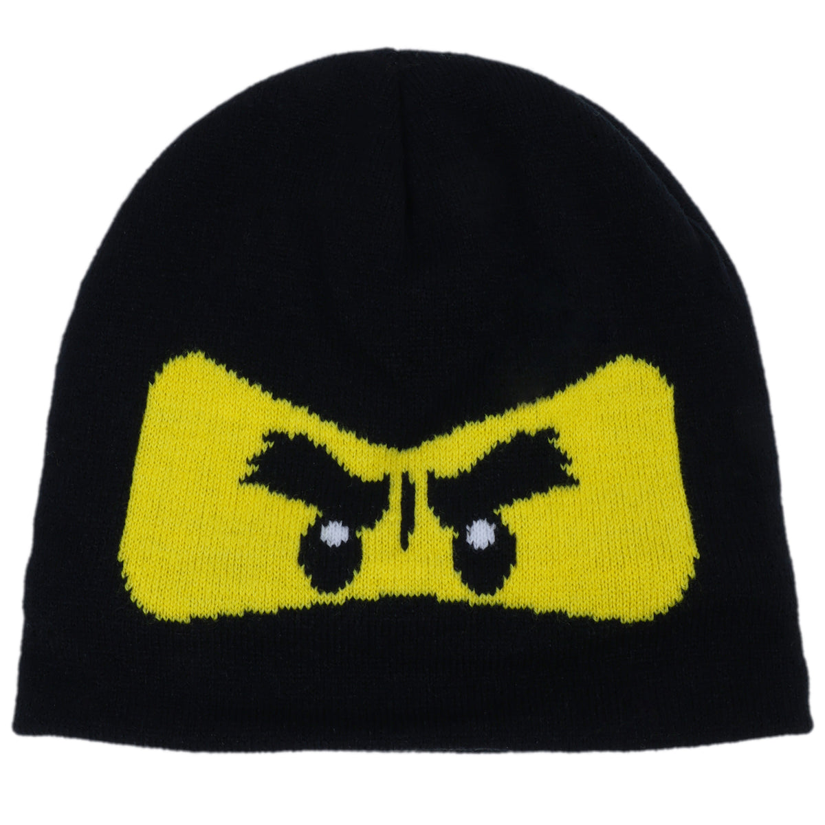 LEGO NINJAGO Boys Big Face Fleece-Lined Knit Beanie – Black