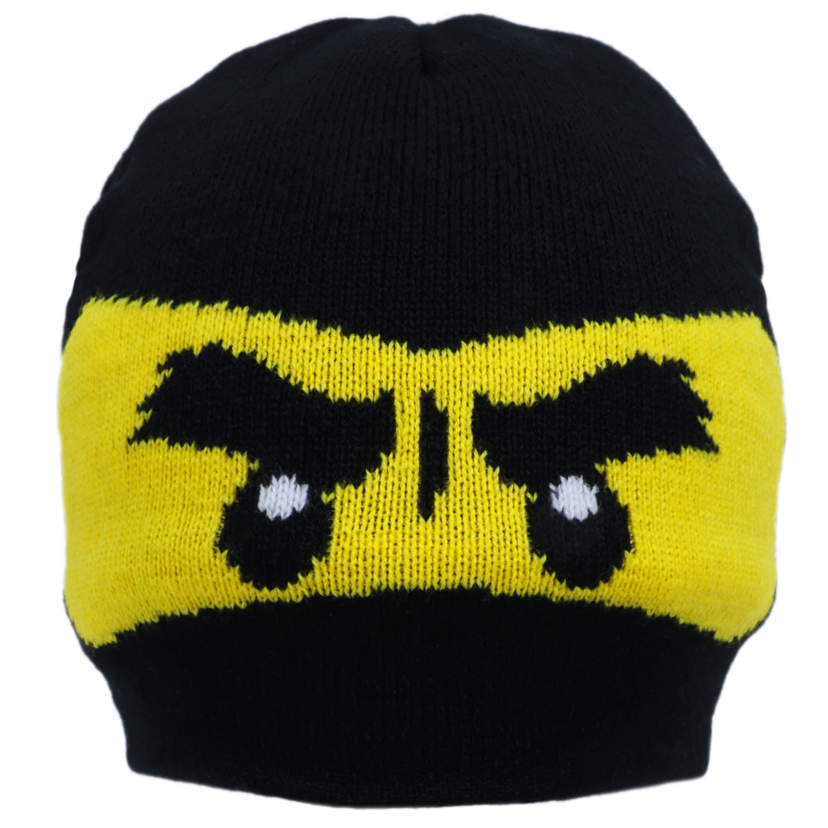LEGO NINJAGO Boys Big Face Fleece-Lined Knit Beanie – Black
