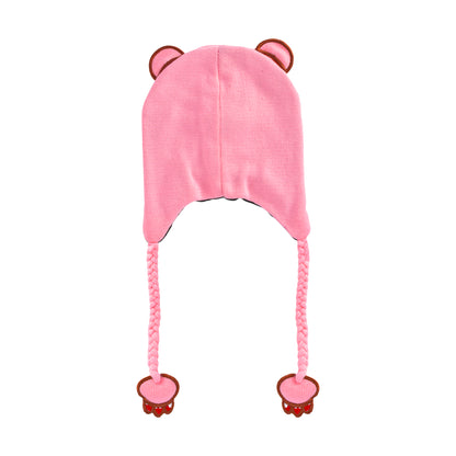 Concept One Gloomy Bear Beanie Hat, Peruvian Winter Knit Cap with 3D Ears and Tassels
