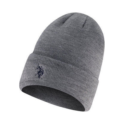 U.S. Polo Assn. Unisex-Adult Beanie Hat, Knit Winter Cap with Black Sherpa Lining