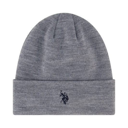 U.S. Polo Assn. Unisex-Adult Beanie Hat, Knit Winter Cap with Black Sherpa Lining