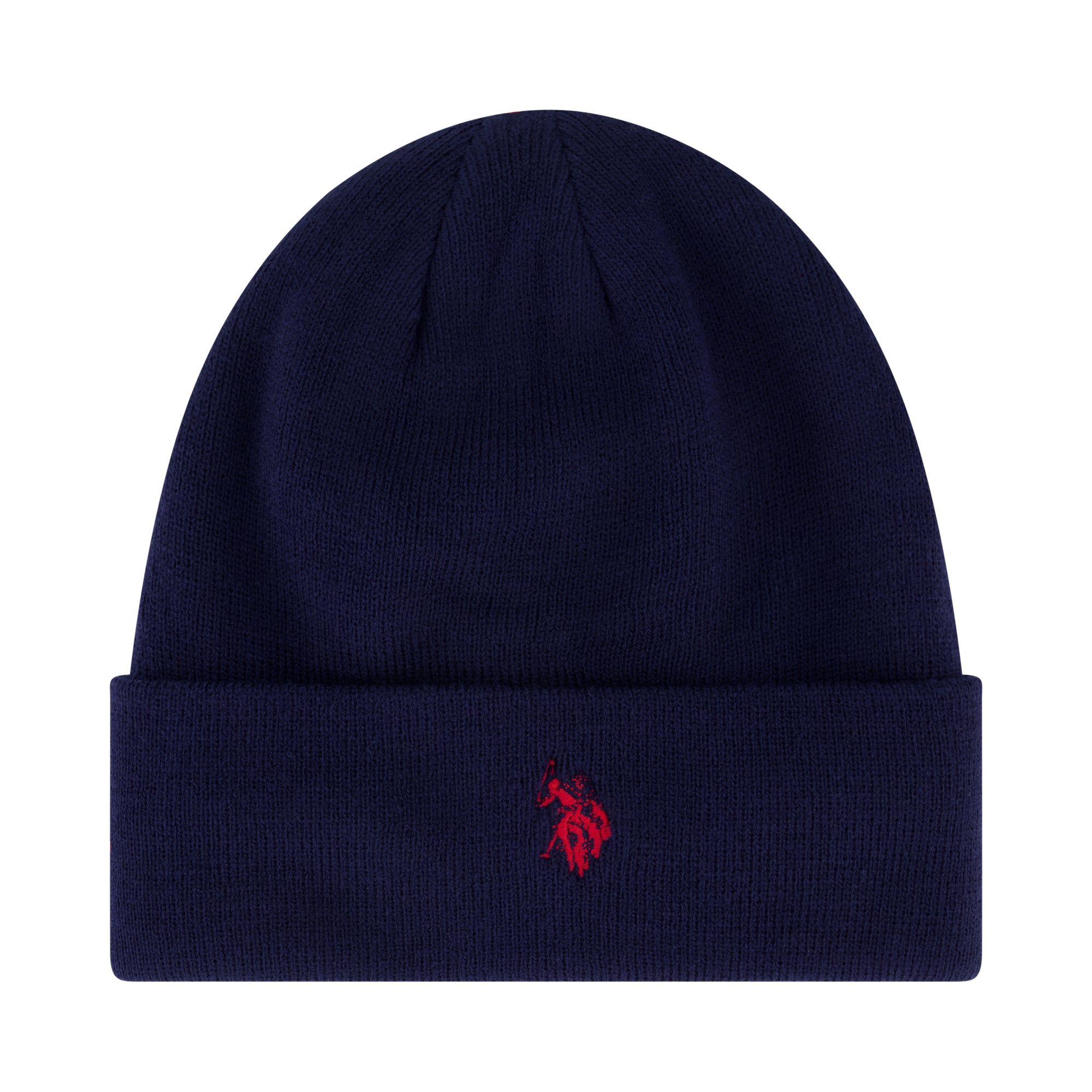 U.S. Polo Assn. Unisex-Adult Beanie Hat, Knit Winter Cap with Black Sherpa Lining