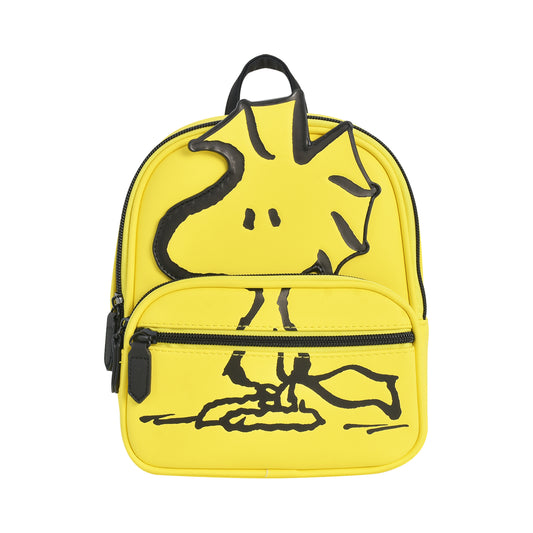 WOODSTOCK FULL POSE APPLIQUE MINI BACKPACK, BLACK/YELLOW