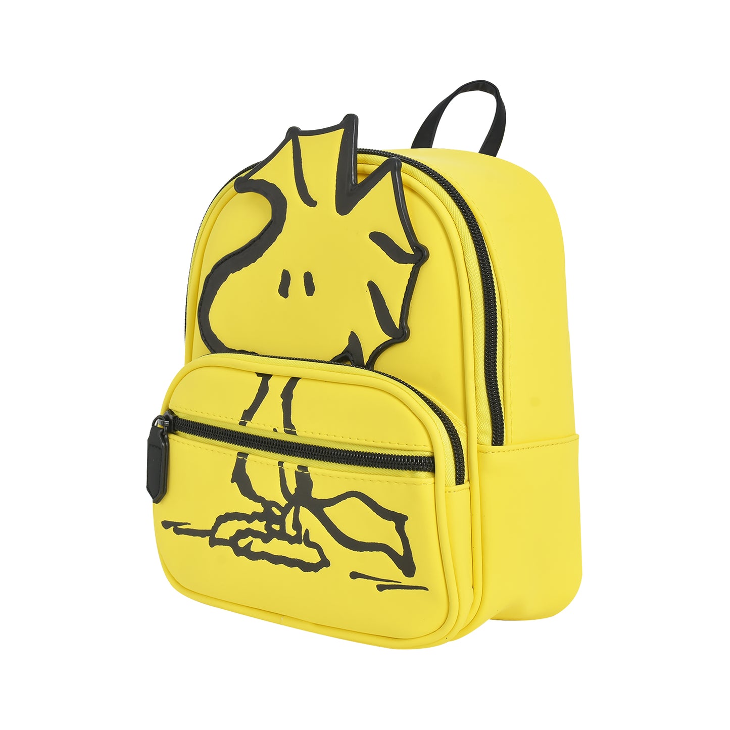 WOODSTOCK FULL POSE APPLIQUE MINI BACKPACK, BLACK/YELLOW