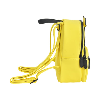 WOODSTOCK FULL POSE APPLIQUE MINI BACKPACK, BLACK/YELLOW