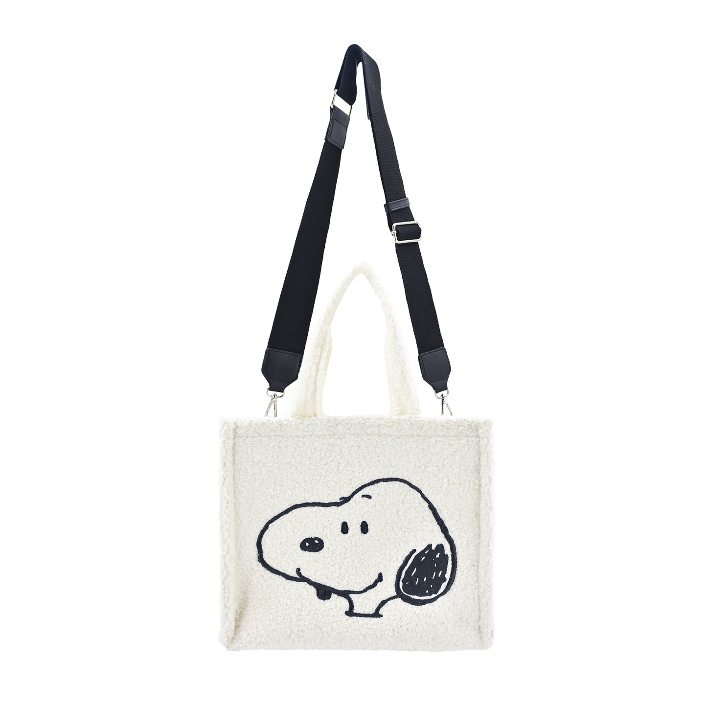 Snoopy & Woodstock Sherpa Mini Tote, White