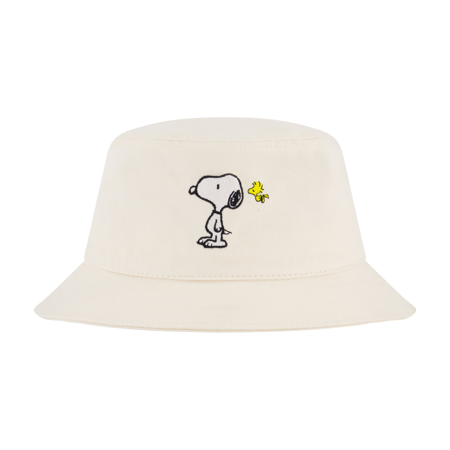 Peanuts Snoopy And Woodstock Bucket Hat, Beige