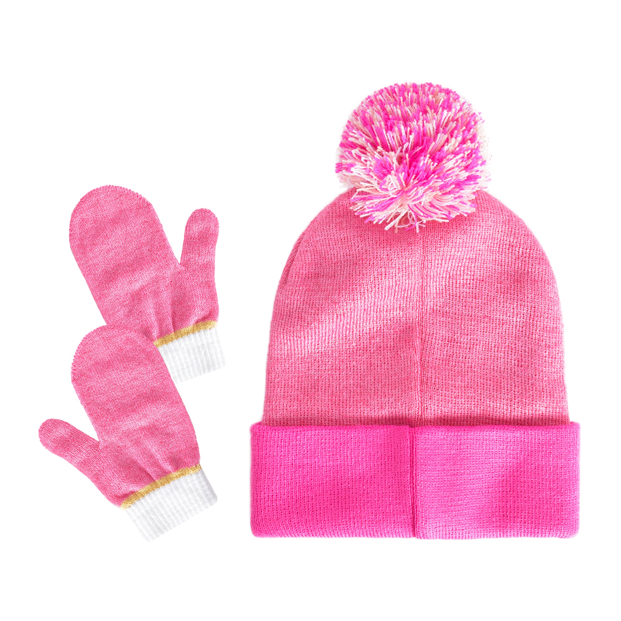 Concept One boys Paw Patrol Kids Beanie Hat and Gloves Set, Cuff Winter Knit Cap With Pom and Mittens