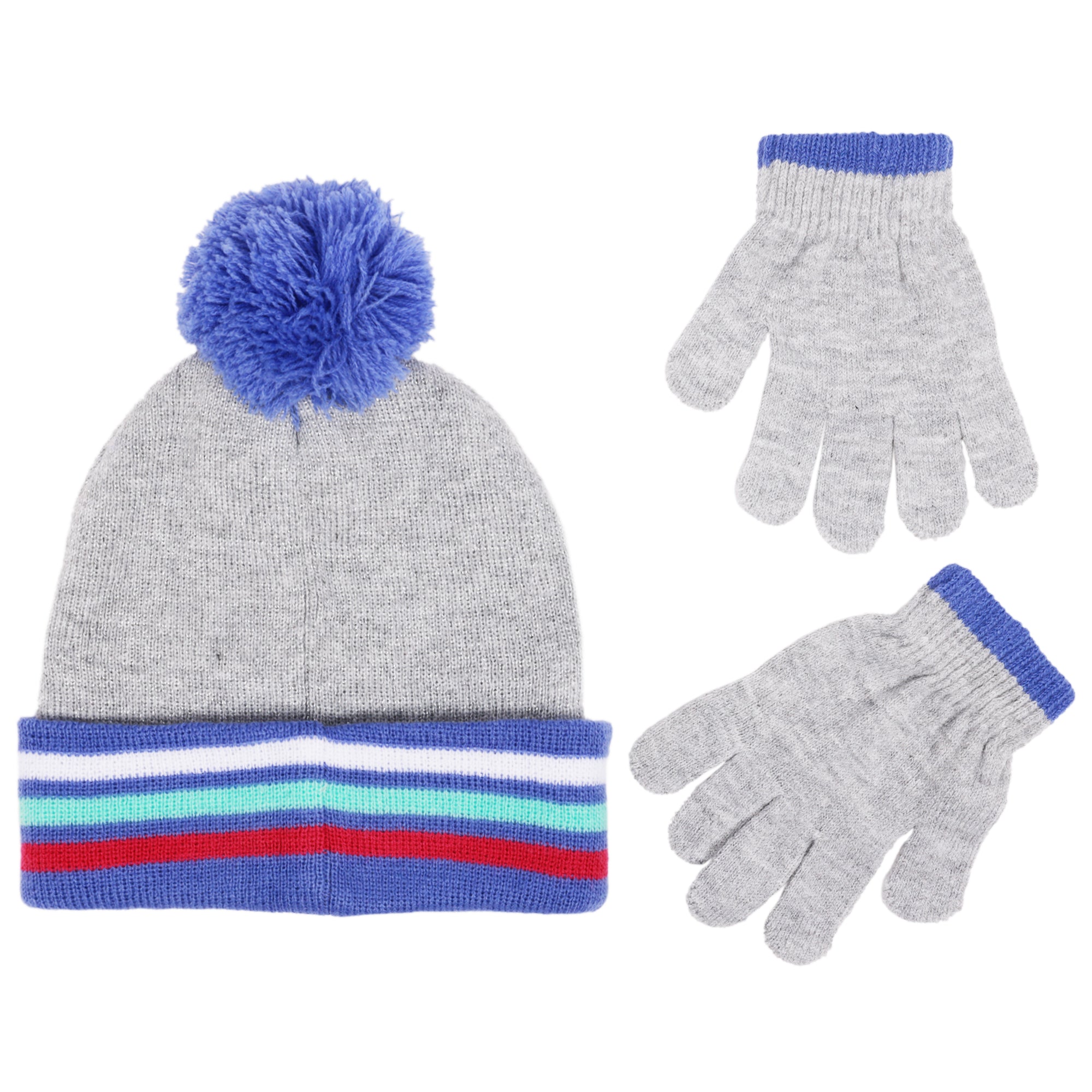 Disney The Little Mermaid Girls’ Winter Hat and Gloves Set – Ariel “Watch Me Shine” Knit Pom Beanie for Kids Ages 4–7