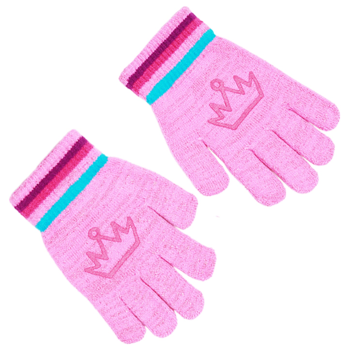 Disney Princess Beanie Hat and Gloves Set – “Keep It Fabulous” Knit Pom Cap with Knit Mittens & Insulated Ski Gloves for Girls Ages 4–7