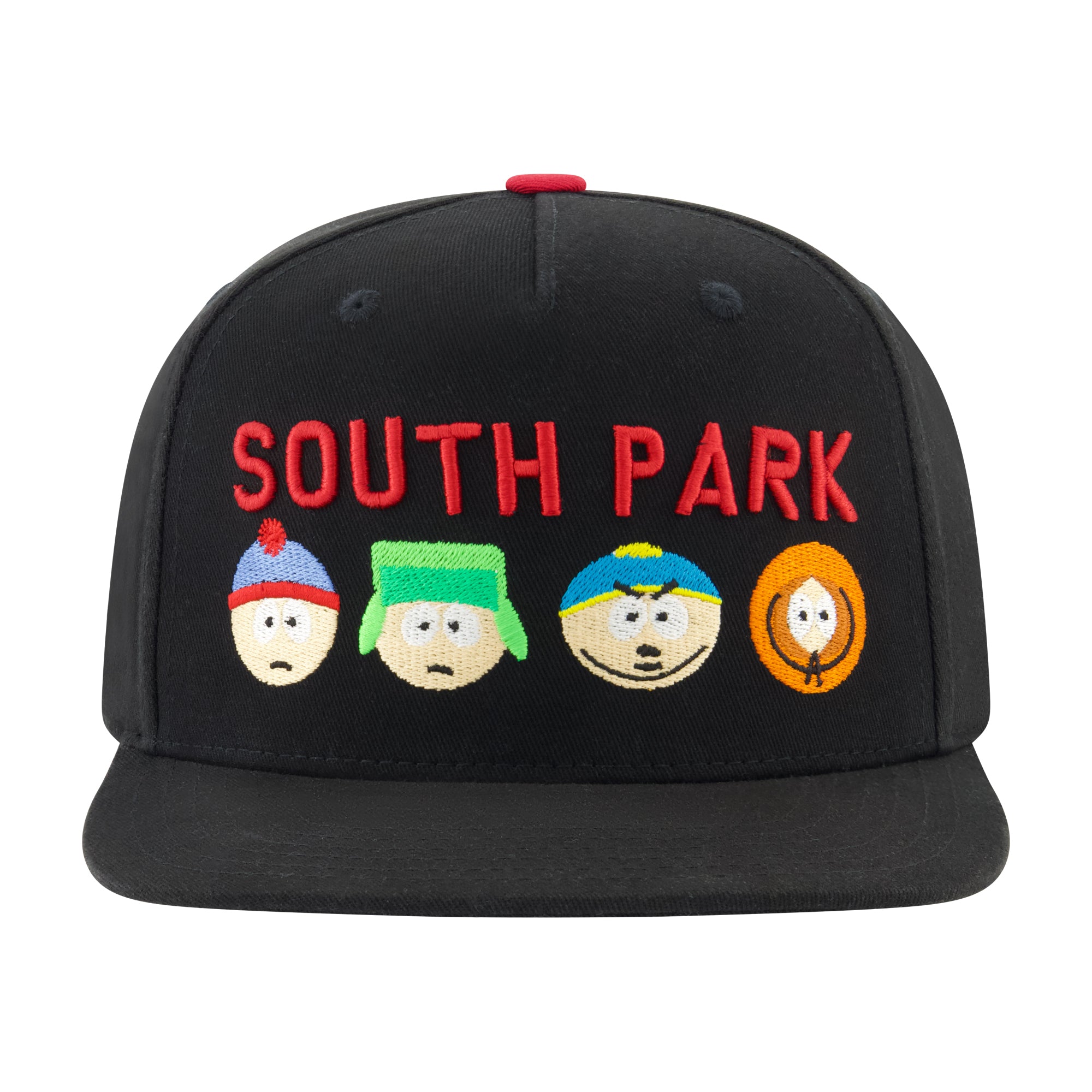 South Park Embroidered Logo & Characters Flat Brim Snapback Hat