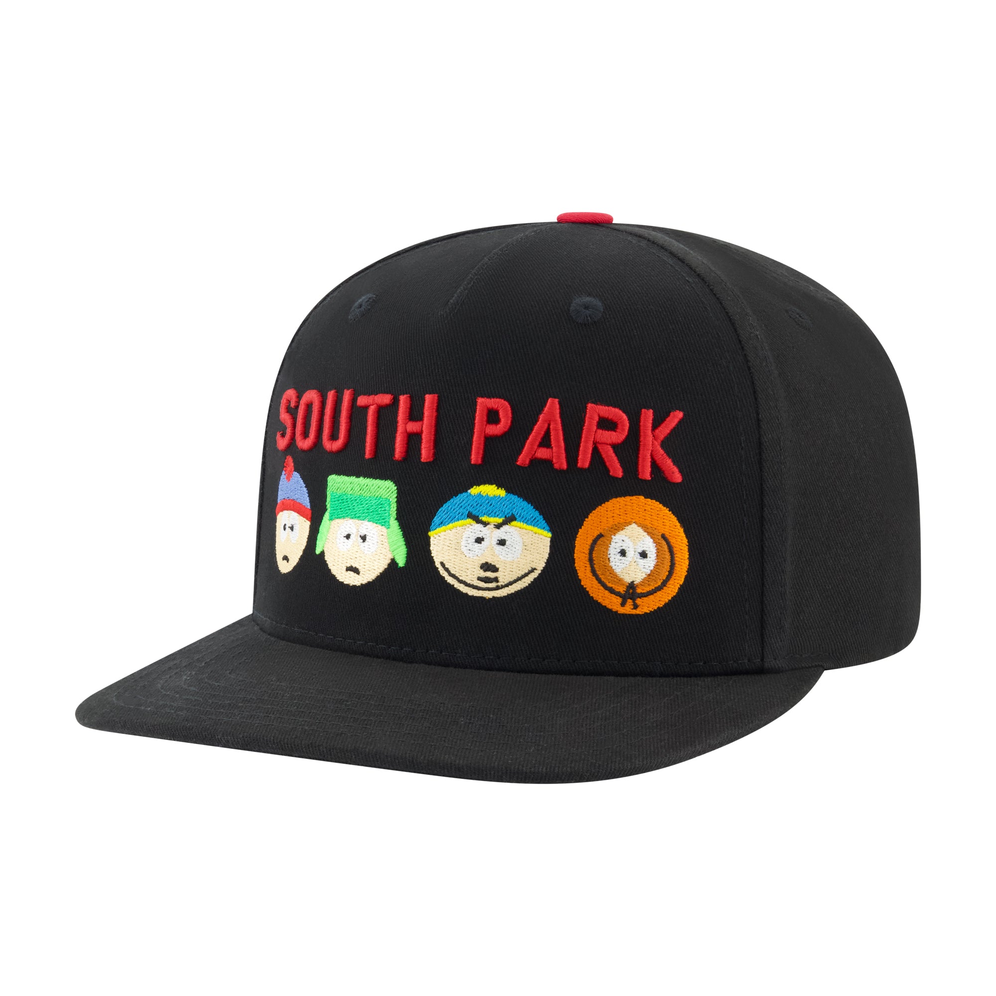 South Park Embroidered Logo & Characters Flat Brim Snapback Hat