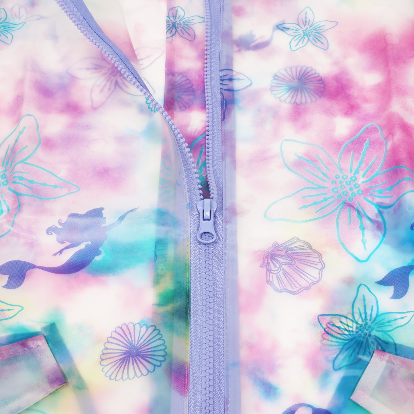 Disney The Little Mermaid Toddler Girls’ Raincoat – Waterproof Hooded Rain Jacket for Kids Ages 2–3